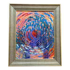2021 "Processing" Modern Abstract Acrylic Painting on Canvas, Framed