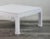 Carl Springer Style White Raffia Coffee Table in Modern Ming Legs For Sale In New York - Image 6 of 7