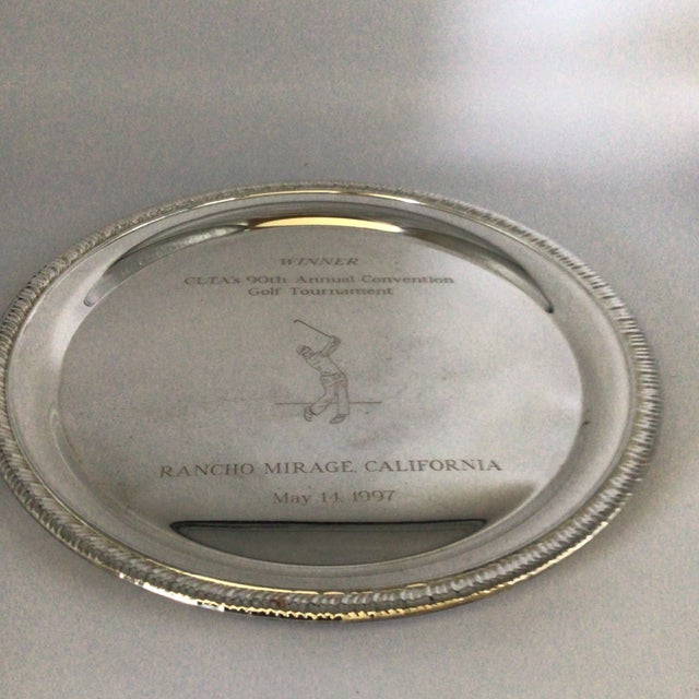 Metal C L T a Golf Trophy Serving Platters From 1995, 1997, and 1998-Set of 3 For Sale - Image 7 of 9