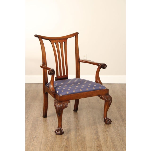 Traditional Baker Furniture Georgian Style Pair of Mahogany Armchairs For Sale - Image 3 of 12