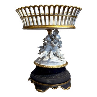 Paris Porcelain Centerpiece with Putti, 1800s For Sale