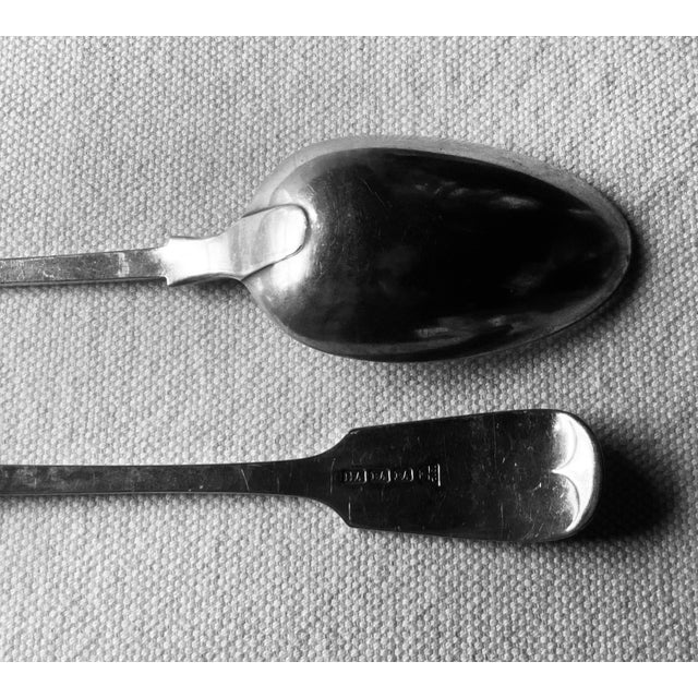 Late 19th Century Atkin Brothers | Silver-Plate Fiddle Pattern Large Pudding Spoons - 2pcs For Sale - Image 9 of 13