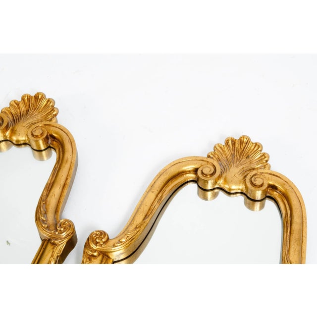 Wood Antique Giltwood Frame Hanging Wall Mirror - a Pair For Sale - Image 7 of 13