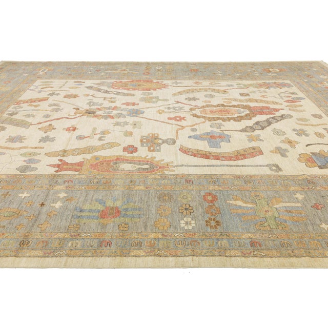 Transitional Modern Oushak Style Hand-Knotted Wool Rug – Transitional Neutrals & Earth Tones For Sale - Image 3 of 10