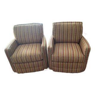 Pair Swivel MCM Accent Chairs For Sale