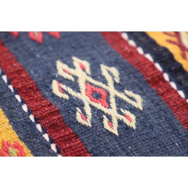1960s Farmhouse Style Ethnic Stripe Design Handmade Oushak Kilim Runner Rug For Sale - Image 4 of 8