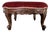 Vintage Mid 20th Century Louis XV Oval Shaped Wood and Red Velvet Upholstered Footstool For Sale