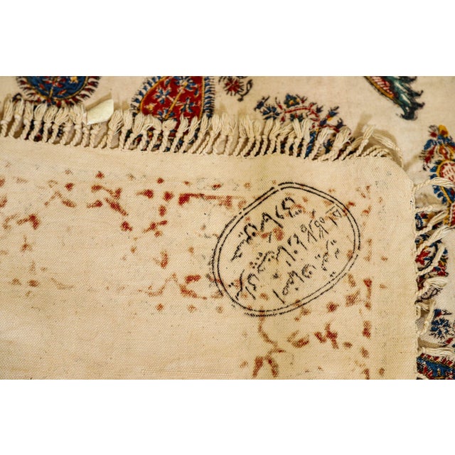 Isfahan Ghalamkar Persian Paisley Textile Block Printed 1950s For Sale - Image 9 of 12