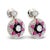 Art Deco Vintage Diamond Ruby Onyx Platinum Earrings, A Pair For Sale - Image 3 of 6