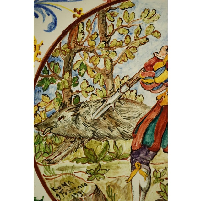 Large Neo-Renaissance Ceramic Plates, 1930, Set of 2 For Sale - Image 6 of 18