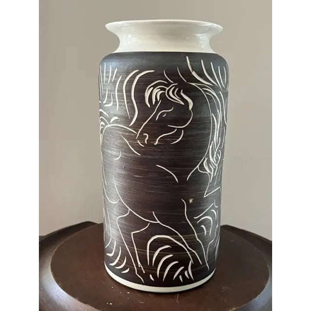 Vintage William C. Alexander Vase Depicting Two Horses, Signed For Sale - Image 9 of 9