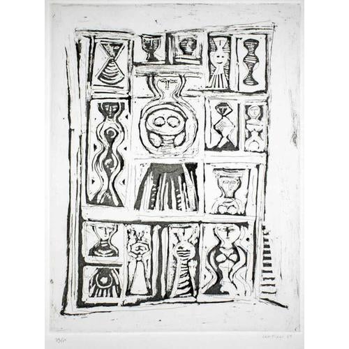 Hand signed and numbered. Edition of 100 prints. This original print shows a composition divided into some frames, similar...