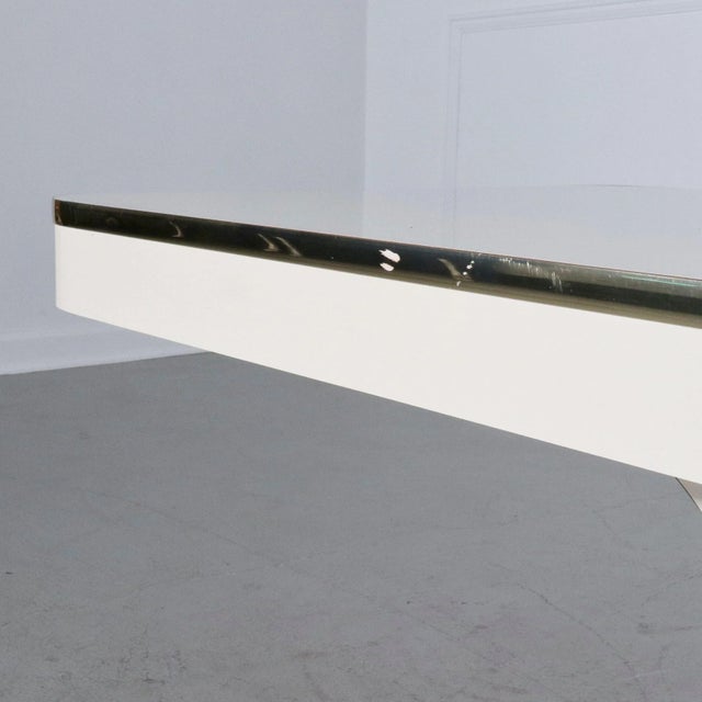 Sculptural Laminate and Brass Coffee Table After Karl Springer For Sale In Tampa - Image 6 of 7
