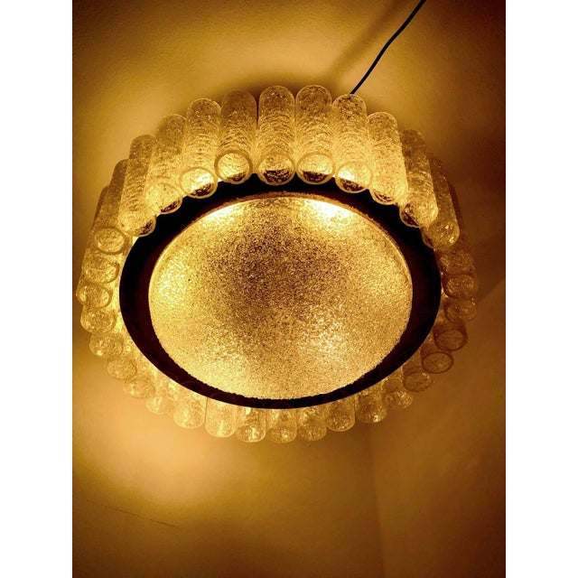 1960s Ice Glass Plafoniere from Doria Leuchten, 1960s For Sale - Image 5 of 16