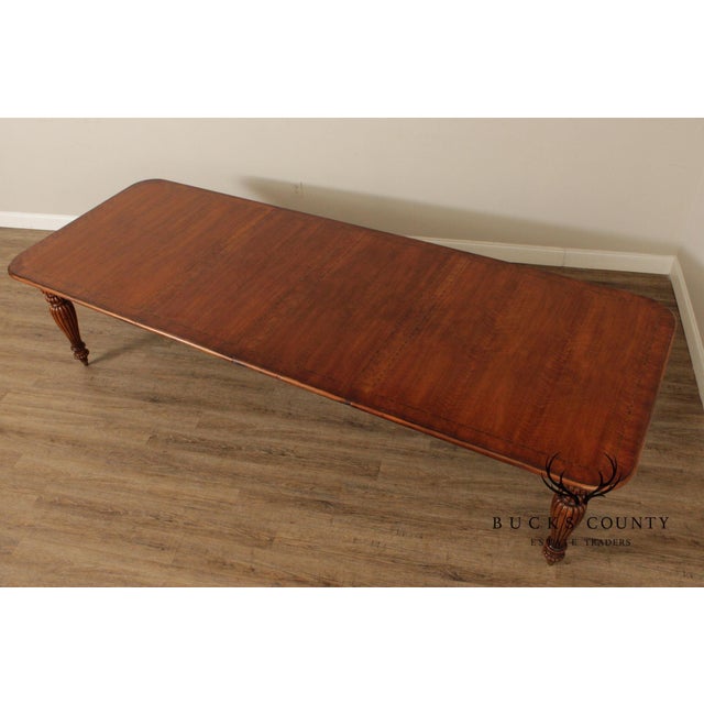 Henredon Somerton Banded Mahogany Rectangular Dining Table With Fluted Legs For Sale - Image 14 of 18