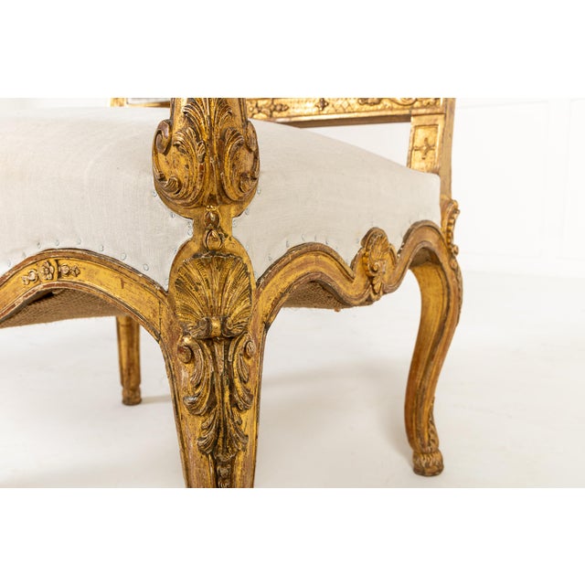 Set of French Régence Giltwood Armchairs, 1900s For Sale - Image 9 of 14