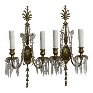 1920s Caldwell Sconces With Beaded Crystals - a Pair