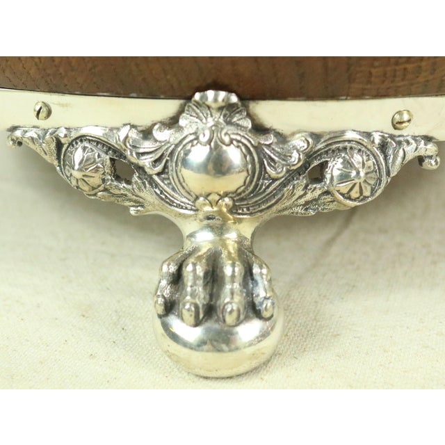 English Late 19th Century English Oak and Silver Salad Set For Sale - Image 3 of 12