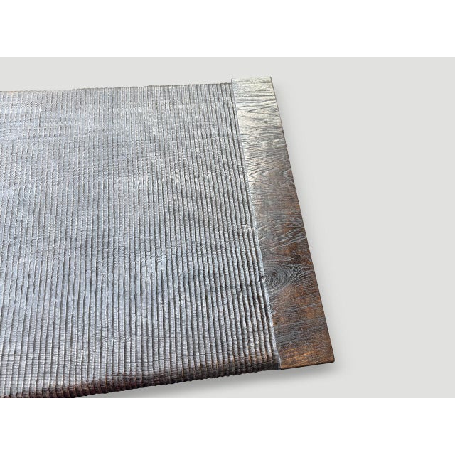 Gray Andrianna Shamaris Exquisite Monumental Couture Hand Carved Bench For Sale - Image 8 of 18