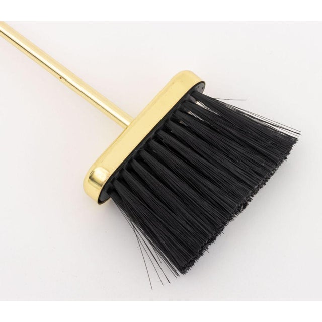 Brass Modern Brass and Black Marble Fireplace Tool Set For Sale - Image 8 of 14