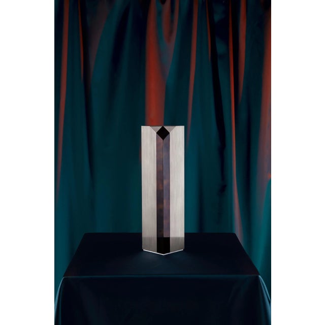 Metal Brushed Steel & Acrylic Tortoise Obelisk Table Lamp by Daniel Nikolovski & Danu Chirinciuc for KABINET, 2019 For Sale - Image 7 of 7