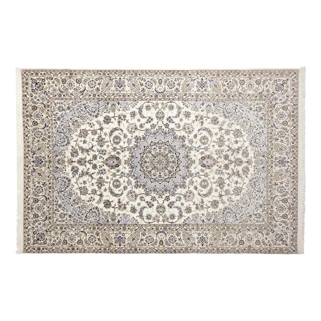 Middle Eastern Hand-Knotted Rug in Silk For Sale