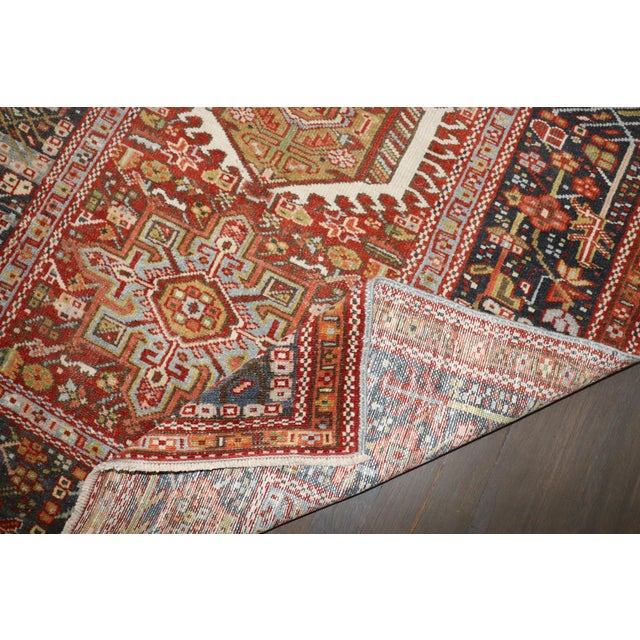 Textile Colorful Persian Heriz Small Rug rug no.j5084 For Sale - Image 7 of 7