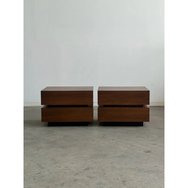 W27.25 D19 H20 Vintage post modern nightstands in fully restored condition. Units are structurally sound and fully...
