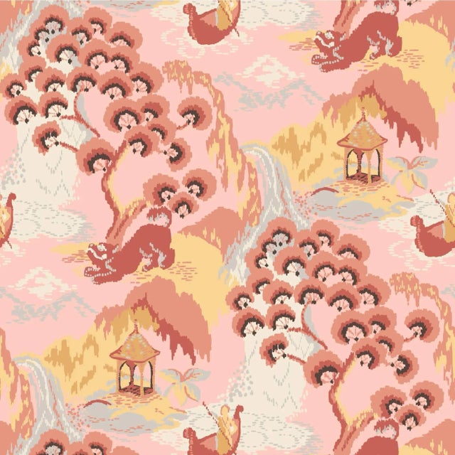 Old Peking Bahama Pink Wallpaper For Sale