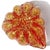 Vintage Murano Barovier Toso Bright Red Gold Flecks Control Bubbles Italian Art Glass Ashtray Bowl For Sale - Image 9 of 9