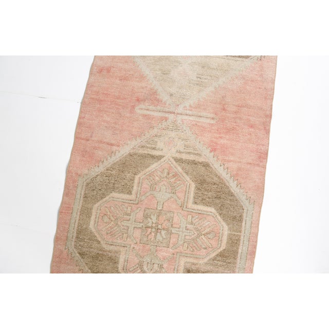 Vintage Pale Orange and Beige Runner Rug For Sale - Image 5 of 11