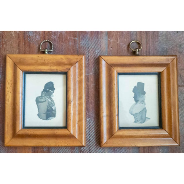 We are selling this pair of lithograph silhouette portraits. These portraits appear to be after important originals, they...