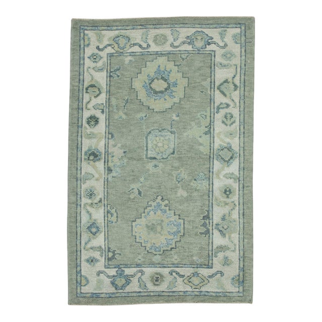 Turkish Oushak Rug 3'3"x 5' #19094 For Sale