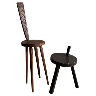 Set of Brutalist Stools For Sale