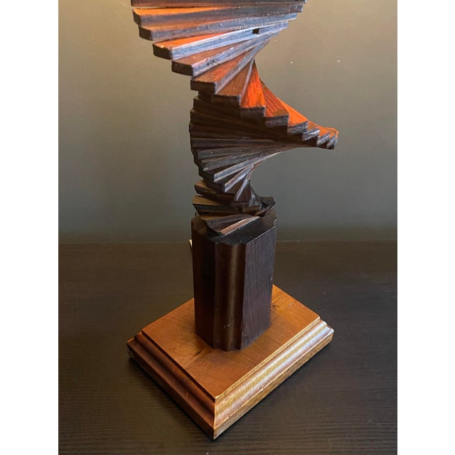American Tramp Art Helix Lamp, Brutalist Folk Sculpture For Sale - Image 10 of 11