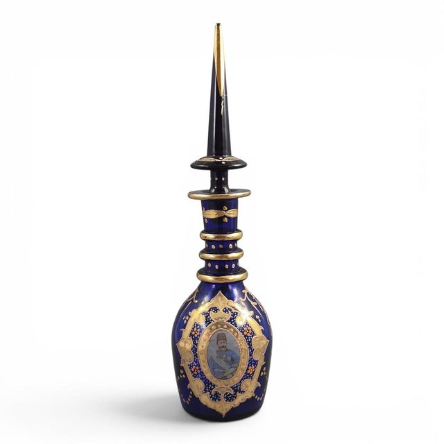Bohemian Qajar Market Decanter in Cobalt Glass, 1870s For Sale - Image 11 of 11