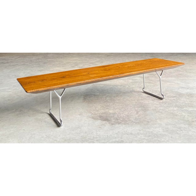 Brown Harry Bertoia-Style Midcentury Modern Bench For Sale - Image 8 of 18