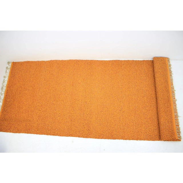 Orange Large Mid-Century Rug from Valašské Meziříčí, 1960s For Sale - Image 8 of 8