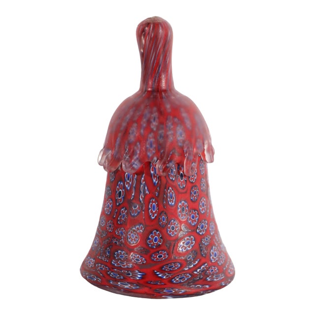 Millefiori Glass Bell Made in Italy After Fratelli For Sale