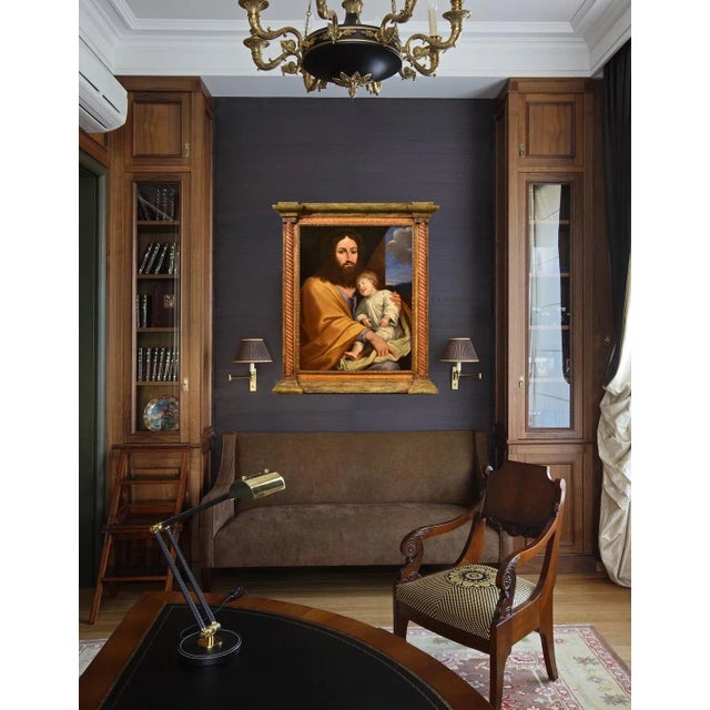 Follower of Giovan Battista Salvi, Baby Jesus, 1660, Oil on Canvas, Framed For Sale - Image 11 of 13