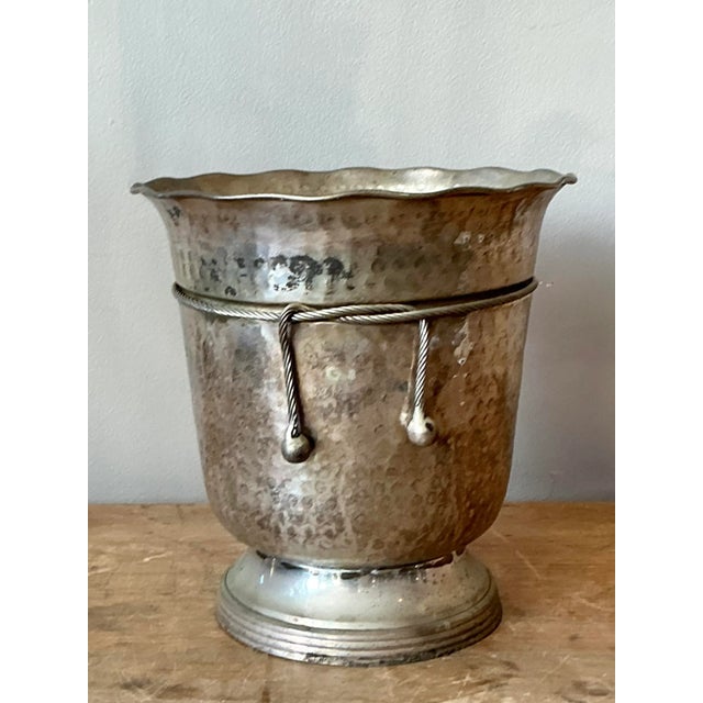 Metal Vintage Boho Hammered Aluminum Ice Bucket For Sale - Image 7 of 7