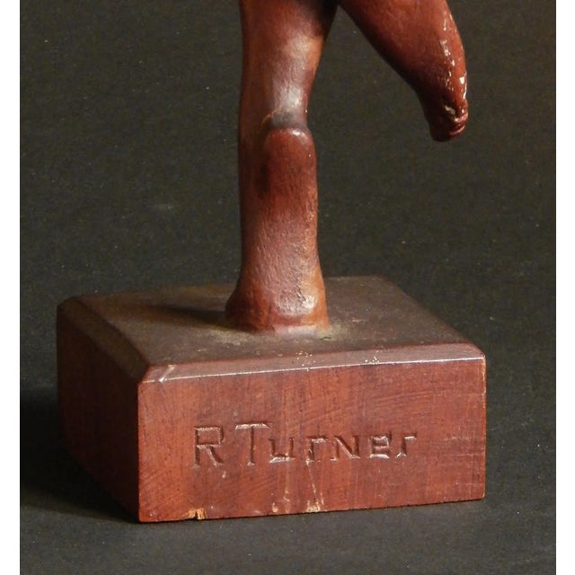 Mid 20th Century "Artist's Model" Figurative Carved Mahogany Sculpture by Raymond Turner For Sale - Image 4 of 5
