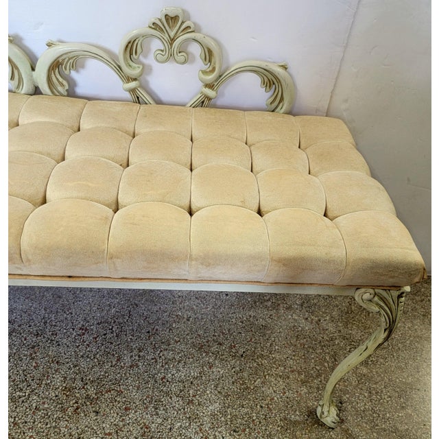 French 1960s French Prudential Metal Tufted Bench by Kessler For Sale - Image 3 of 5