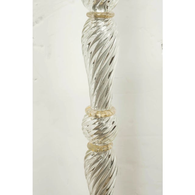 Clear Murano Glass Floor Lamp Infused With Gold For Sale In Houston - Image 6 of 9