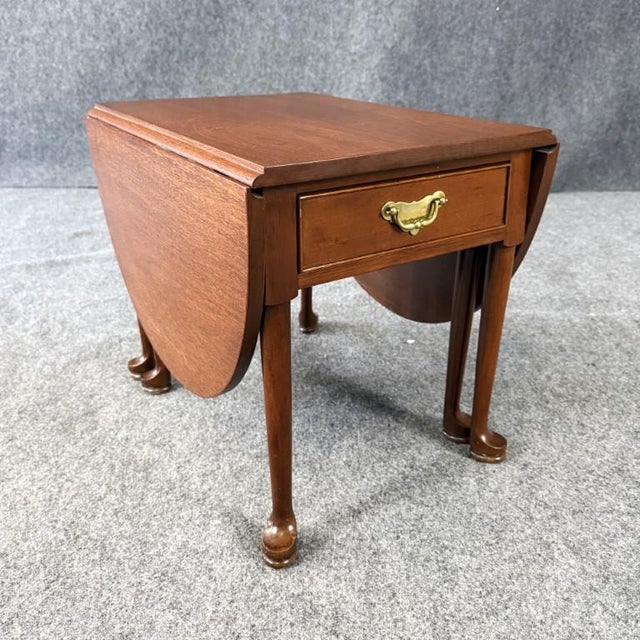 Wood Late 20th Century Norris Reproduction Diminutive Solid Mahogany Gate Leg Table For Sale - Image 7 of 17