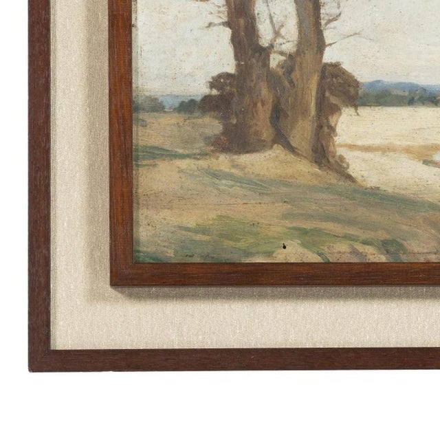 Rustic Portuguese School Artist, Landscape with River, Oil Painting For Sale - Image 3 of 6