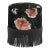 Fringe Ottoman in Silk Roses Black For Sale