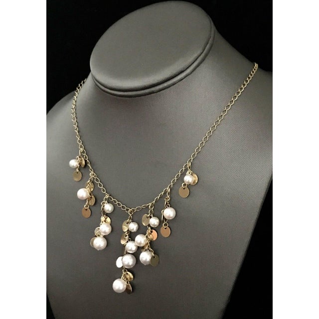 Metal Akoya Pearl Necklace 14k Gold Hi Fashion Italy Certified For Sale - Image 7 of 9