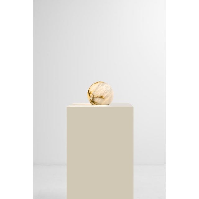 Large Wireless Moon Table Lamp by United Alabaster For Sale - Image 4 of 18