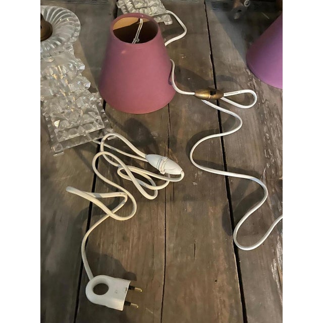 Acrylic Glass Bedside Lamps, Set of 2 For Sale - Image 9 of 12